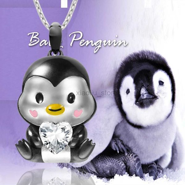 Anhänger Halsketten Exquisite Cartoon Pinguin Herzform Kristall Anhänger Halskette Mode Damen Halskette Niedlichen Tierschmuck Party Geburtstagsgeschenke 240401