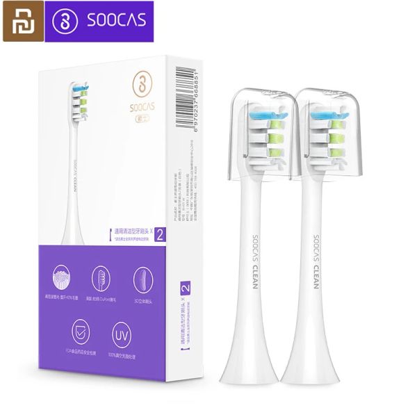 Teste 2pcs SooCas x3 x1 Sostituzione Electric Dente Scrotola per spazzolino elettrico Sonic Electric Brush Testa rosa Nero