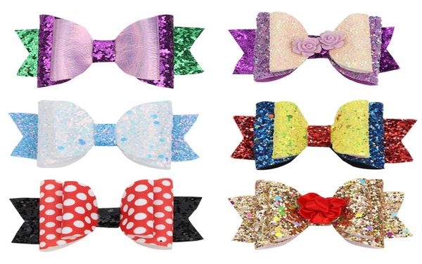 3 pollici Accessori per capelli Neonate Fiocco Forcina Paillettes Copricapo moda Bambini hairbow Boutique bambini Barrettes Z22695612526