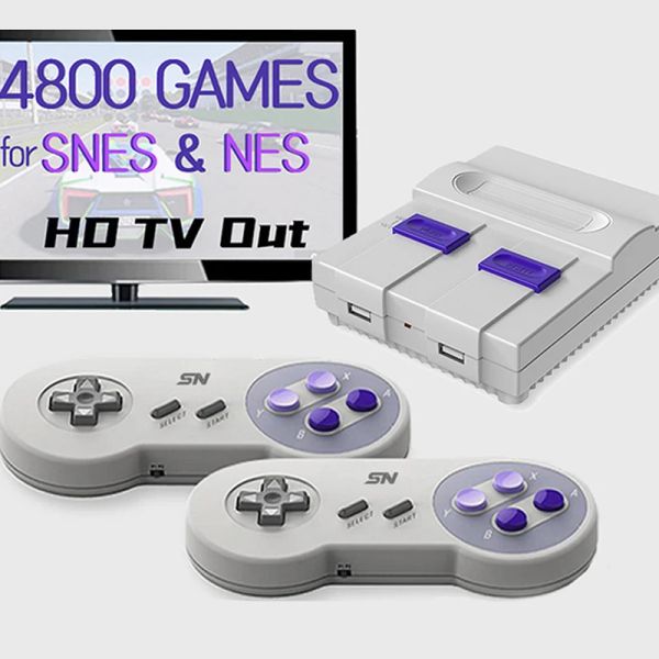 Console VILCORN 16 Bit Wireless Dendy Retro TV Videogiochi Console per giochi 3800+ per Super NES SFC FC Console 4k per SNES