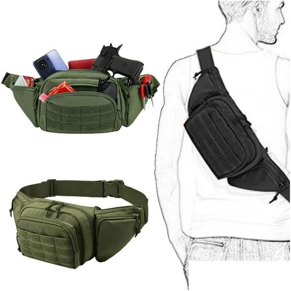 Backpacking Packs Sacos Saco Tático Arma Militar Shoder Caça Coldre Mag Bolsa Escondida Pistola Titular Caso Para Arma Airsoft Wai Dhwsz