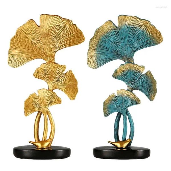 Fiori decorativi Foglie di Ginkgo 1PC Tre punte Ventaglio Foglia Rete Artificiale Oro Eucalipto Agrifoglio Ornamenti floreali Decorazioni da tavolo