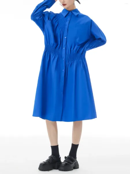 Повседневные платья SuperAen 2024, осенне-зимнее модное платье-рубашка с длинными рукавами в Корейском стиле, уникальный дизайн
