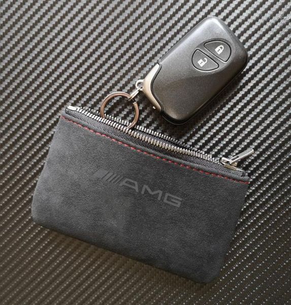 Mattes Leder Schlüsseletui Portemonnaie Schlüsseletui mit Schlüsselanhänger für Mercedes AMG9748812