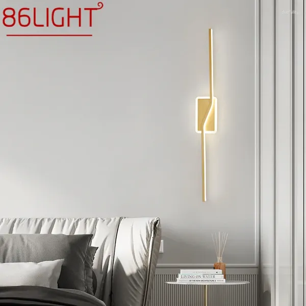 Lâmpadas de parede 86light contemporânea lâmpada de latão de ouro LED 3 cores design criativo ao lado da luz para cama decoração de sala de estar