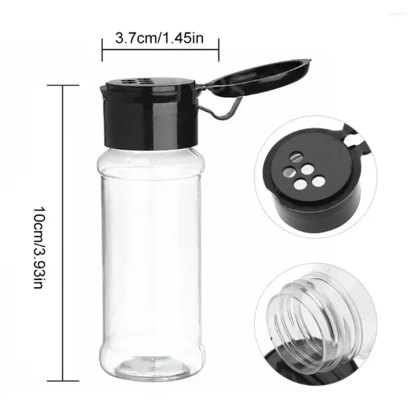 Garrafas de armazenamento 100ml tempero shaker frascos para especiarias plástico sal pimenta churrasco condimento organizador ferramentas acessórios cozinha