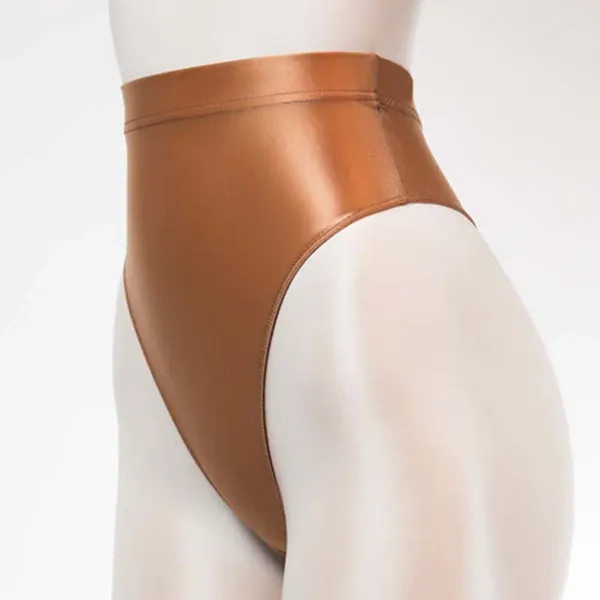 Damenhöschen, sexy Frauen, hohe Taille, glänzender Satin, glänzend, blickdicht, Yoga-Slip, Tanga, Dessous, seidige Bikini-Strumpfhose, Unterhose, Unterwäsche