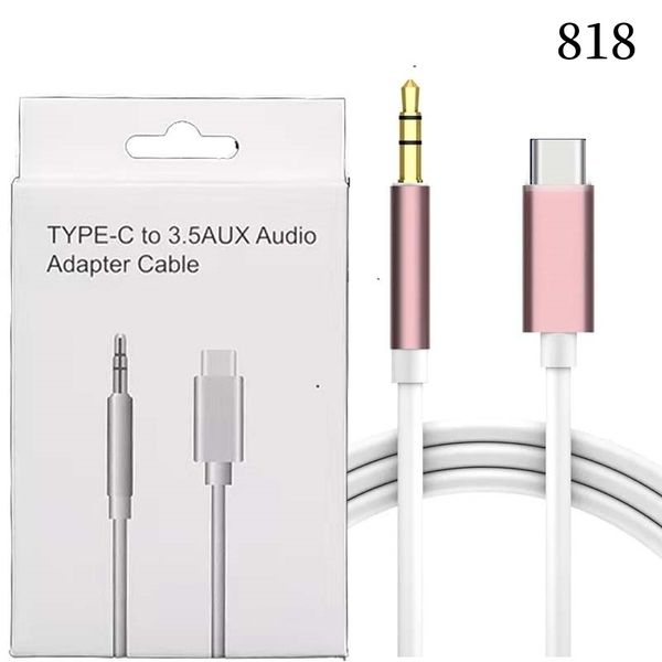 Typ-C USB-Kabel Stecker auf 3,5 mm Klinke Kopfhörer Auto Stereo AUX Audio Kabel Adapter für Mobiltelefon mit Retial-Box 818DD