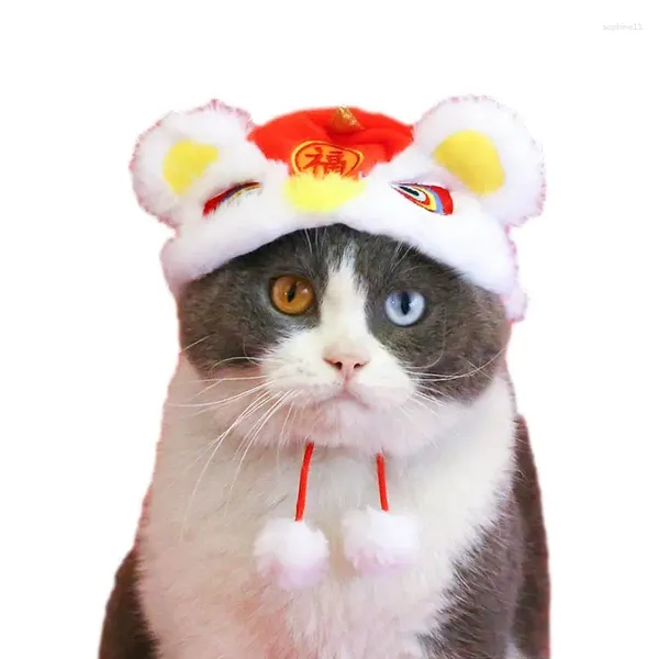 Abbigliamento per cani Costume per animali domestici Cappello caldo Copricapo da leone Cosplay per la festa di Natale Puntelli cinesi