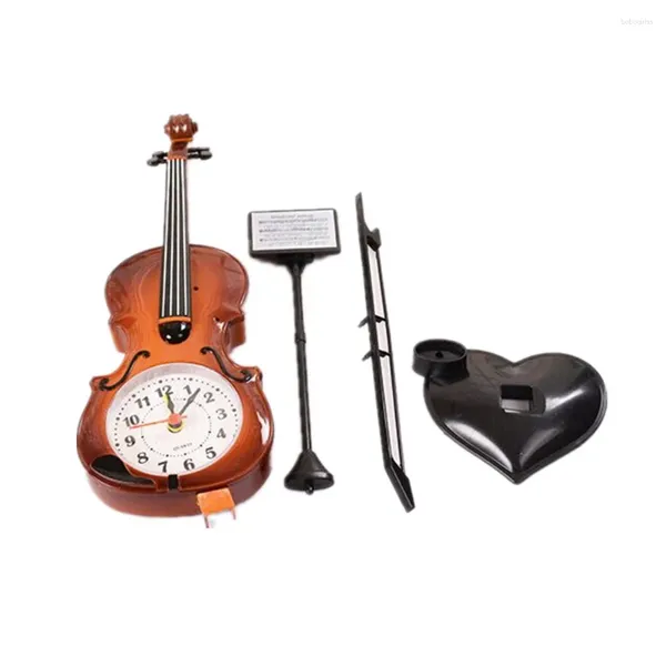 Orologi da tavolo Orologio da scrivania in plastica a forma di violino, sveglia, ornamento (colore casuale)