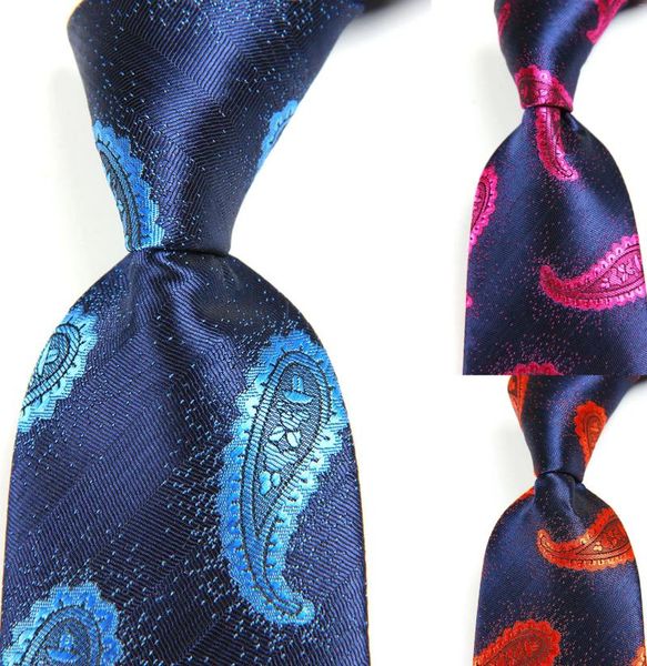 Arco laços clássico paisley azul vermelho laranja gravata jacquard tecido seda 8cm gravata masculina negócios festa de casamento formal pescoço