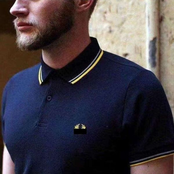 Polo da uomo estiva Fred Perry 2024 camicia da golf britannica per il tempo libero Business orecchio di grano manica corta colletto t-shirt polo firmata polo da uomo tshirt polo ZAKV