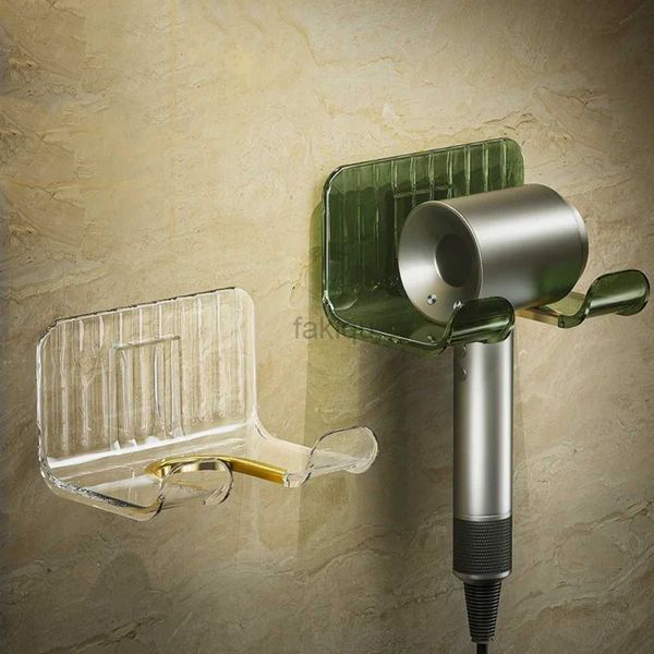 Asciugacapelli Mensola del bagno WC punzonatura gratuita staffa per asciugacapelli pigro portante a parete resistente staffa di stoccaggio in plastica per asciugacapelli 240401