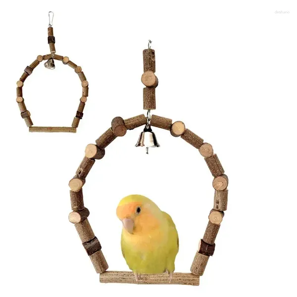 Outros suprimentos de pássaros balanço brinquedo gaiola de papagaio brinquedos naturais suporte de mastigação de madeira para periquito cockatiel conure lovebird fornecimento