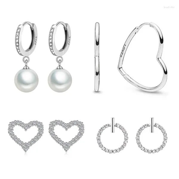 Ohrstecker 2024 925 Sterling Silber Zirkon Ohrring für Frauen Herstellung von Schmuck Geschenk Hochzeit Party Verlobung