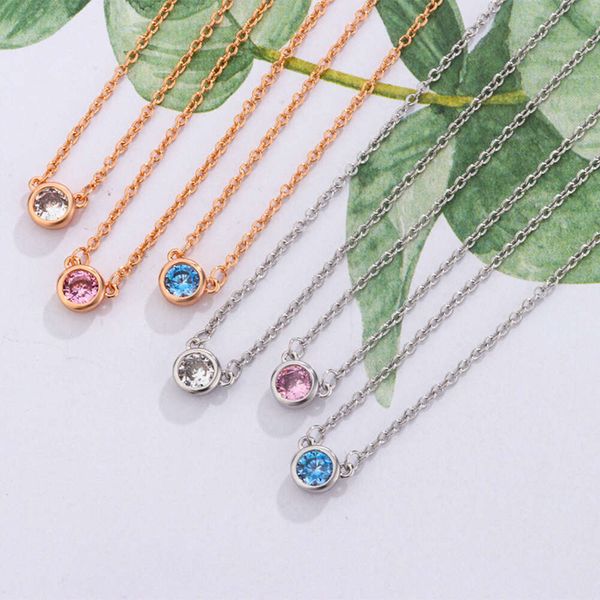 Collana a bolle V Collana con set di scodelle rotonde in oro Collana europea e americana con diamanti rotondi singoli di moda personalizzata personalizzata