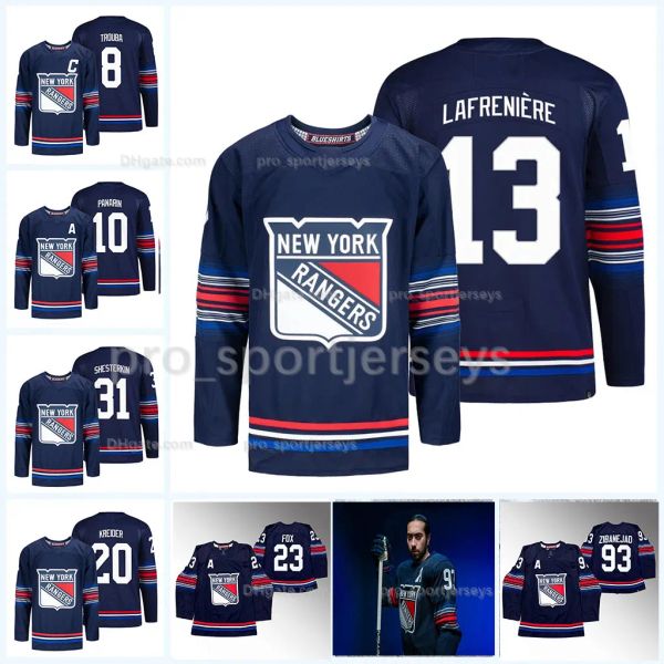 Benutzerdefinierte Adam Fox Ryan Lindgren 2023-24 Drittes Trikot Jacob Trouba Miller TrikotIgor Shesterkin Chris Kreider Mika Zibanejad Artemi Panarin Jonathan Quick