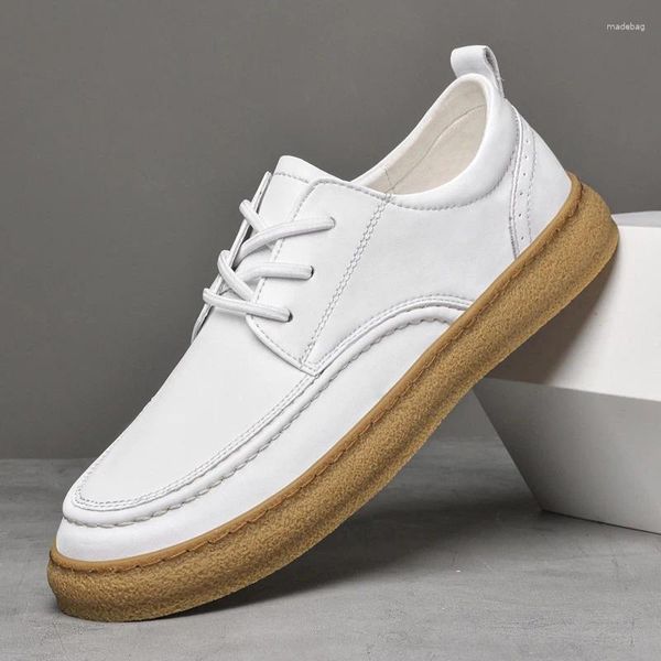 Sapatos casuais de couro genuíno dos homens mocassim branco design de moda mocassim verão macio apartamentos casual masculino calçado de condução artesanal tamanho grande