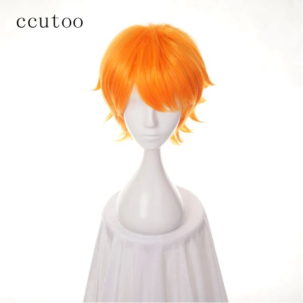 Wigs Ccutoo 12 ”мужской короткий лохматый слоистый пушистый синтетический парик Ichigo Kurosaki косплей парик теплостойкость волокна