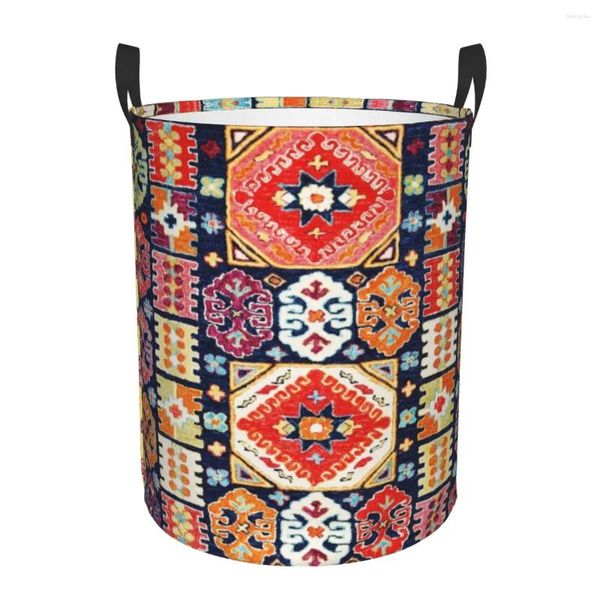 Sacos de lavanderia Bohemian Africano Marroquino Hippie Stylek Hamper Grande Cesto de Armazenamento Boho Geométrico Crianças Berçário Organizador de Brinquedo