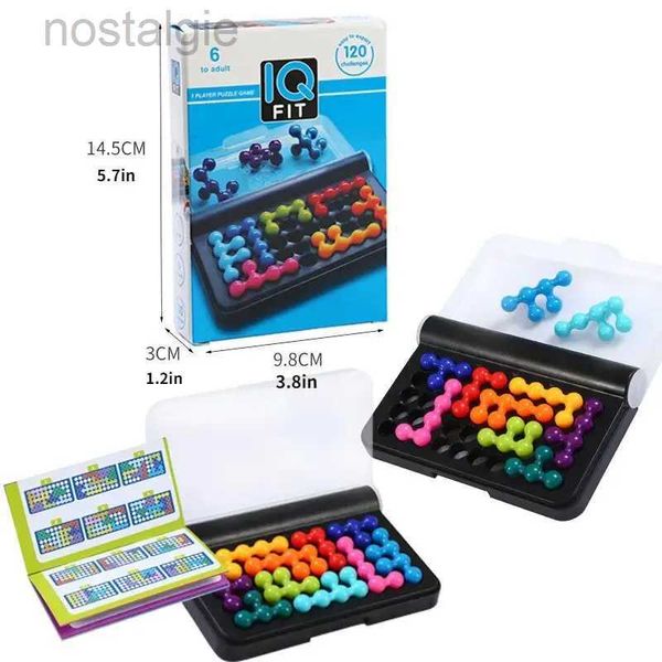 Blocos 120 Desafios IQ 3D Puzzle Jogo de Tabuleiro Clássico Placa de Pirâmide Pérola Mente Lógica para Crianças Pirâmide Beads Montessori Brinquedos Presentes 240401