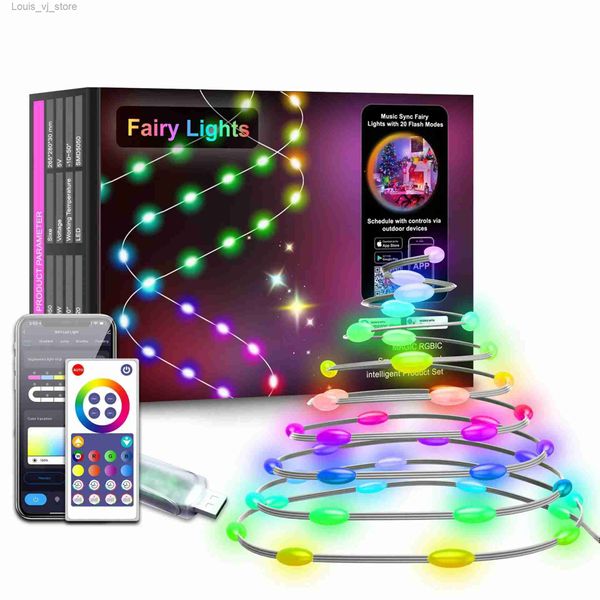 Stringhe LED Tuya Smart Point Control Luci stringa in pelle TUYA WIFI Phantom Light Lampada per decorazione festa di giorno di Natale YQ240401