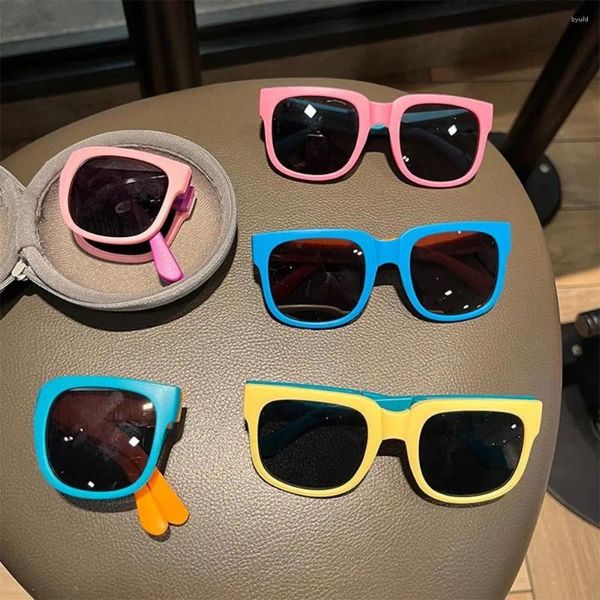 Солнцезащитные очки, модные детские винтажные солнцезащитные очки, уличные очки для путешествий, модные складные очки для маленьких мальчиков и девочек