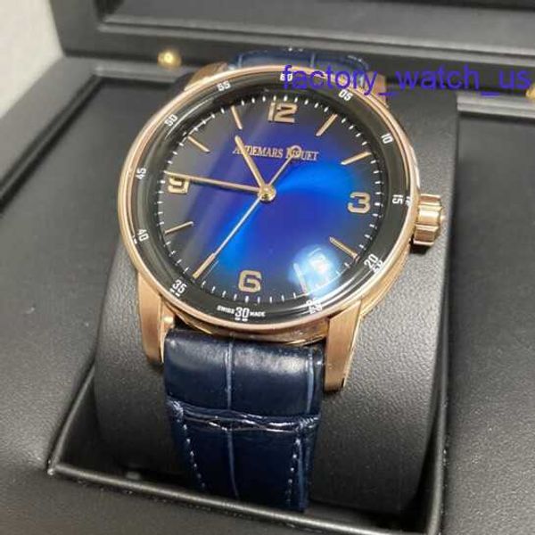 Emocionante relógio de pulso AP CÓDIGO 11.59 Série 41mm Automático Mecânico Moda Casual Masculino Suíço Relógio Famoso de Segunda Mão 15210OR.OO.A028CR.01 Mesa Única Azul Fumado