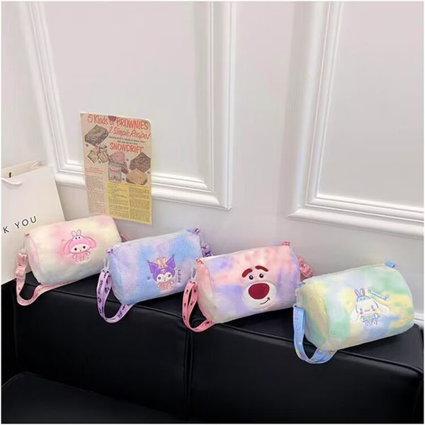 Saco de pelúcia kuromi de veludo colorido brinquedos de pelúcia boneca kawaii cinnamoroll mochila bolsa presentes de aniversário de natal para crianças 245