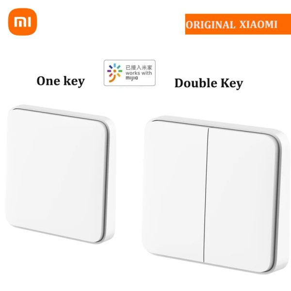 Controle xiaomi mijia interruptor de parede inteligente única chave dupla funciona com ble mesh gateway ligação inteligente controle remoto mi casa inteligente