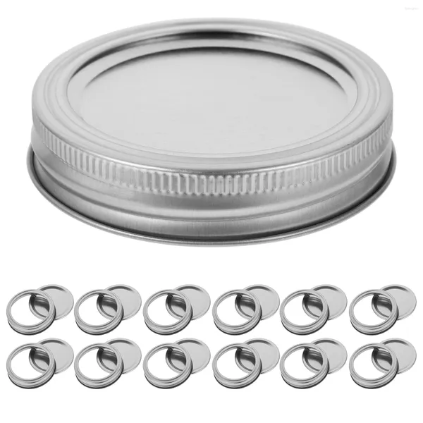 Garrafas de armazenamento 12 conjunto Canner Mason Jar tampas de boca larga tampas de vedação redondas para casa ferro grande reutilizável substituição conveniente