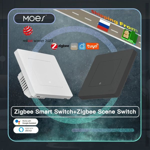 Control Moes New Star Ring Tuya Smart Zigbee3.0 Switch Pulsante/Switch Scene Smart Life App Remote Control Worth with Alexa Google