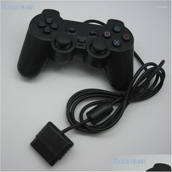 Gamecontroller Joysticks 1 Controller für Ps2 Wired Gamepad Joypad Original / 2 Psx Ps PCs Schwarz Großhandel Drop Lieferung Spiele Acces Otq45