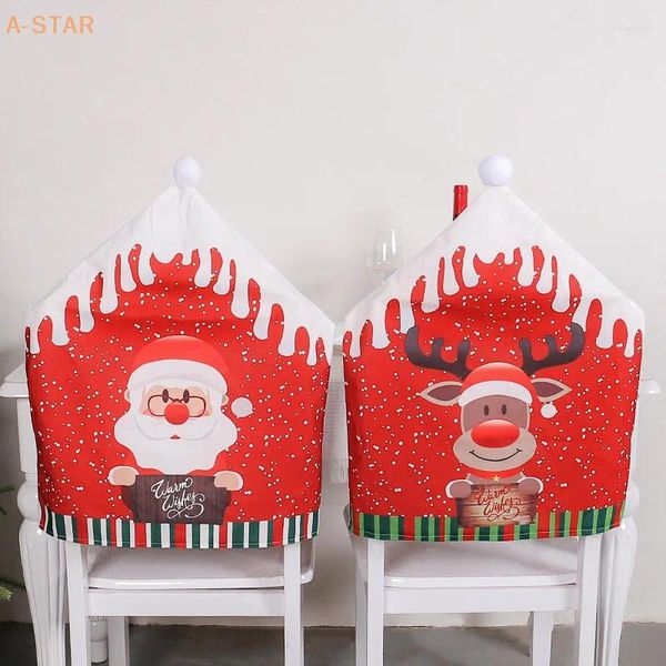 Capas de cadeira 1 PCS Clássico Natal Cores Decorações Capa Dos Desenhos Animados Santa Elk Boneca Boneca Chaircover Xmas Dustproof Home Decor