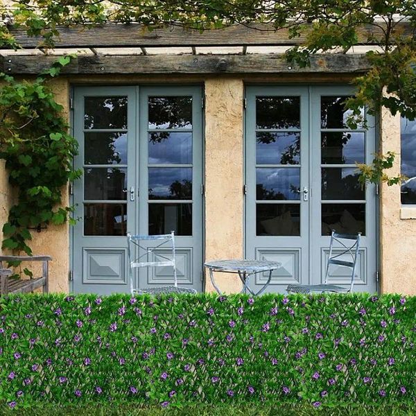 Dekorative Blumen Einziehbarer künstlicher Gartenzaun Holz Reben Privatsphäre Erweiterbare Kunst Ivy Kletters Rahmen Eigenheimdekorationen