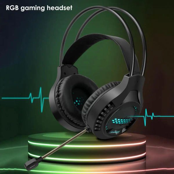 Kopfhörer Neues RGB USB 3,5 mm kabelgebundenes Gaming-Headset für Xbox Series X/Xbox Series S/Xbox One/PS5 PS4/PC-Spielekonsolen, verstellbares Mikrofon-Headset