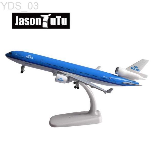 Flugzeugmodell JASON TUTU 18CM-20CM KLM MD11 Flugzeug Modellflugzeug Druckguss Metall KLM Royal Dutch Aircraft Modellflugzeuge Drop Shipping YQ240401