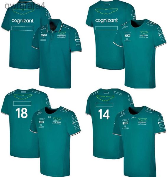 Camiseta oficial masculina de F1 Fórmula 1 Team Racing Suit Camisetas Camisa Polo Drivers 14 e 18 Jersey de grandes dimensões K533