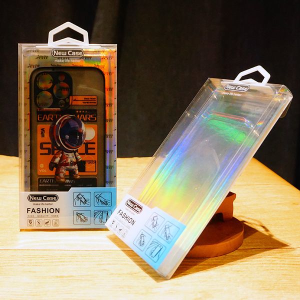 Caixa de embalagem de caixa de telefone transparente de PVC universal cartão inferior a laser para iPhone Samsung 4.7-6.7 