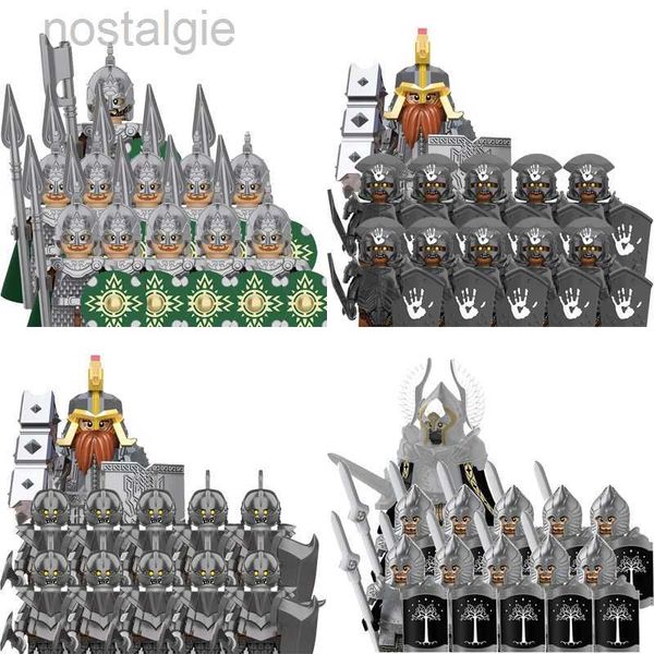 Blocos Medieval Elf Rohan soldados Guarda Exército Lotr Figuras de Ação Mini Tijolos Boneca Montar Blocos de Construção MOC DIY Brinquedos para presentes infantis 240401