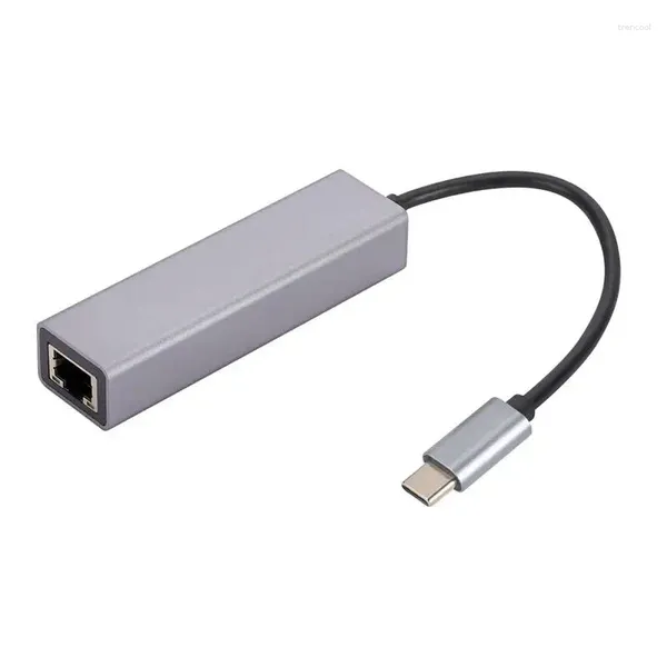 Estensioni mini hub USB 3.0 Adattatore da tipo C a RJ45 Dati portatili ultra sottili durevoli applicabili per PC portatile