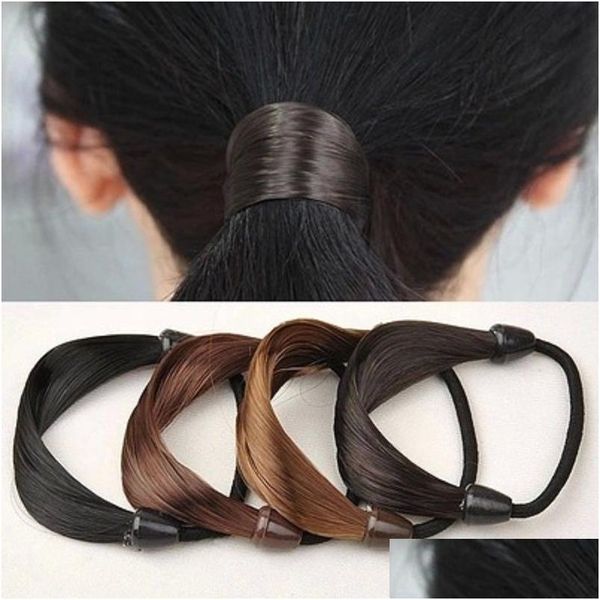 Bandas de borracha de cabelo versão coreana peruca bandas de borracha de cabelo para mulheres anel jóias headdress senhora hairbands acessórios presente bk preço drop dhwcd