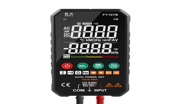 Multímetro digital de potência de energia 6000 contagens Ture RMS AC DC NCV Transistor Capacitor Tensão de temperatura Medidor inteligente Medição To6312088