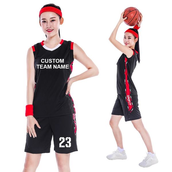 Set di maglie da basket personalizzate per ragazze, scuole superiori, college, squadre, sport, allenamento, uniformi da donna, camicia femminile 240318