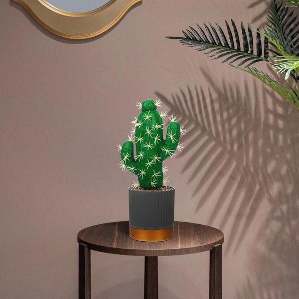 Flores decorativas cacto artificial estatueta realista planta simulada plantas falsas para decorações internas estátua de modelagem de paisagem pp
