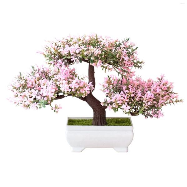 Flores decorativas plantas artificiais bonsai pequeno vaso de árvore planta em vaso falso mesa de sala el decoração de jardim a