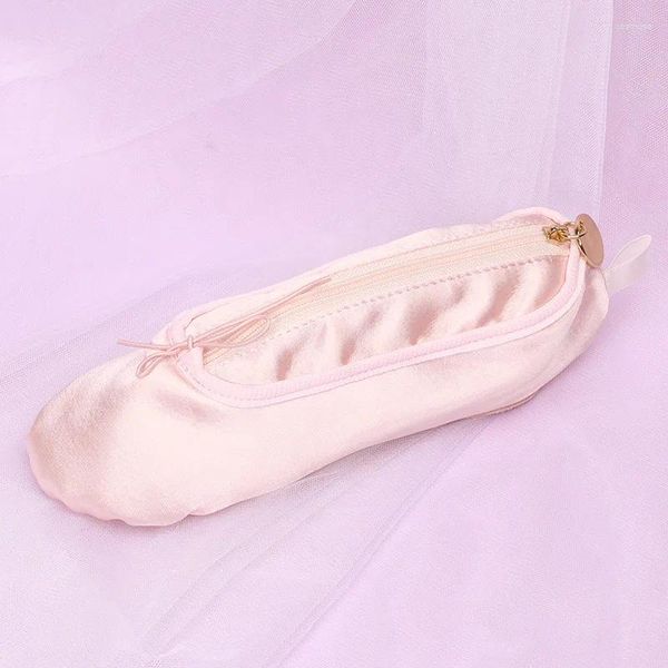 Scatole portaoggetti Borsa per trucco da viaggio sfusa per matite per ragazze Rosa Stile di scarpe da ballo per balletto Cosmetico adatto per riporre e riporre