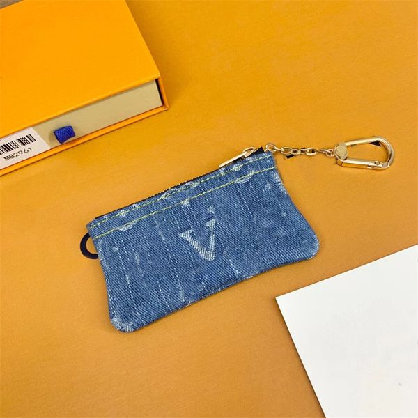 Portafogli con catena Zippy di design in denim Portafoglio Portamonete Portachiavi Portacarte pieghevole Passaporto Portamonete da donna Portamonete