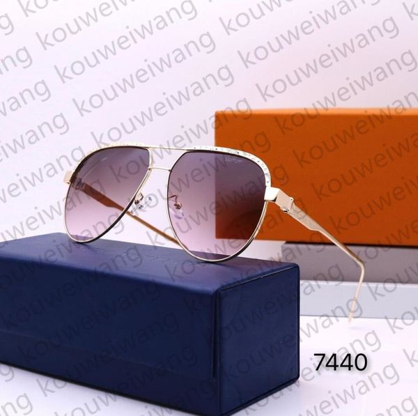 Óculos de sol de luxo feminino LVVVVV Designer de marca de sol masculino Men's Sunglasses Outdoor 7440 e 7481 Série 14 cores Cores Opcional Driver Limboy Exportar Bicicletas elétricas Driver adultos