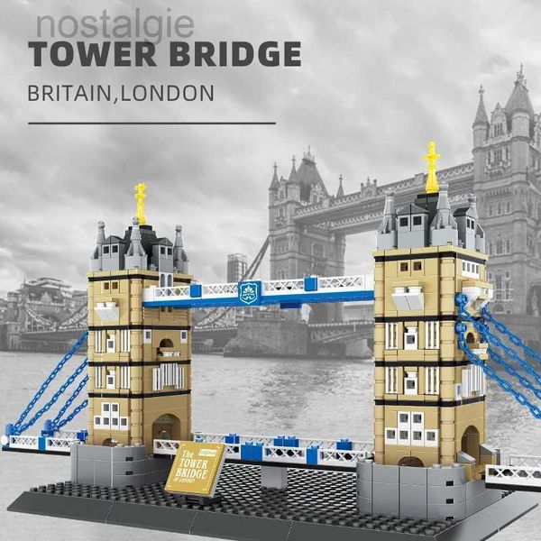 Blöcke Kreative Konstruktion Weltberühmte Moderne Architektur Blockmodell England London Tower Bridge Gebäude Ziegel Spielzeug Sammlung 240401